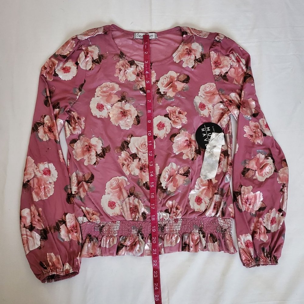Crave Fame By Almost Famous Women's Earthy Rose Combo Blouse Set Size Medium NWT - Picture 12 of 12